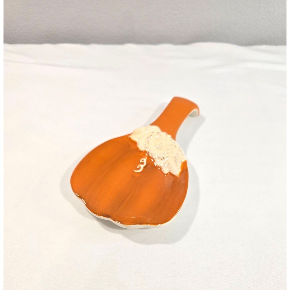 Cracker Barrel Bountiful Harvest 7.5" Spoon Rest Pumpkin Pattern Kitchen Decor